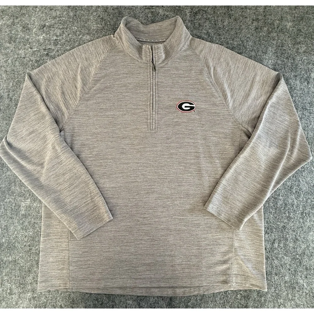 Tommy Bahama Georgia Bulldogs Men XL Gray Quarter Zip Pullover IslandZone